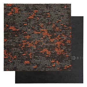 Płytka dywanowa CLOUD 9671 szaro pomarańczowa do biura, do sklepu, do salonu