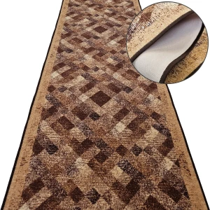 Chodnik do przedpokoju CARO 17 beżowy – antypoślizgowy, podgumowany, na metry