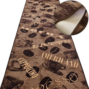 Chodnik do kuchni COFFEE 14 beżowy – antypoślizgowy chodnik kuchenny na metry