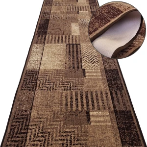 Chodnik do przedpokoju ESSENZA 17 brązowy – antypoślizgowy, podgumowany, na metry