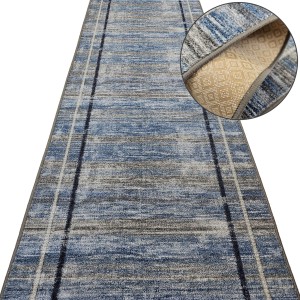 Chodnik do przedpokoju CASA STORM 18 błękitny – antypoślizgowy, miękki i gruby, na metry